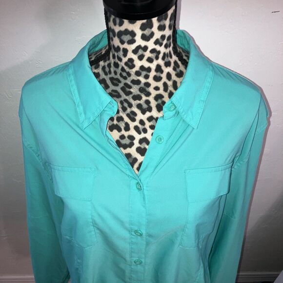 Reel Legends Aqua Button Down Shirt - Picture 2 of 6